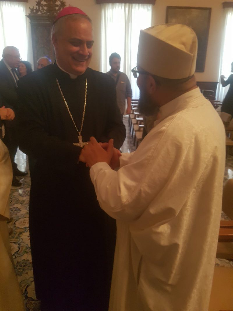 L’Abate di Montecassino, S.E. Rev.ma Donato Ogliari e l'imam di Cassino El Aichi Bouchaib